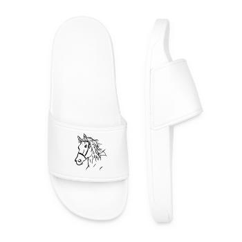 Tête de cheval silhouette cheval équitation cadeau - Claquettes Homme - blanc - Devant