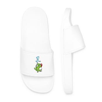 1er anniversaire de dinosaures pompiers cadeau - Claquettes Homme - blanc - Devant