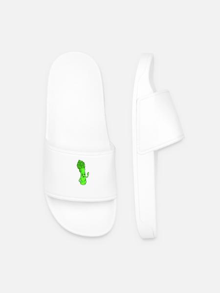 Comic green asparagus - Men’s Pool Sliders - white