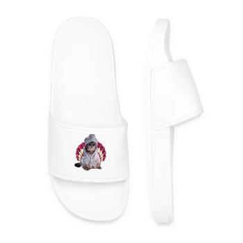cool cat in spa - Men’s Pool Sliders - white - Front
