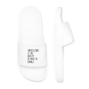 Intelligence funny saying - Men’s Pool Sliders - white - Front