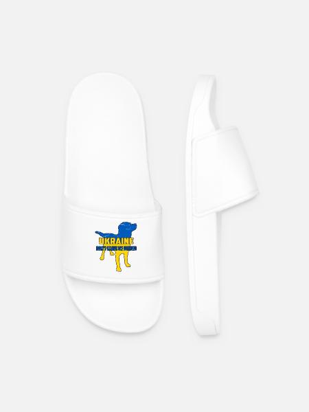 Ukraine Animal Rescue - Men’s Pool Sliders - white