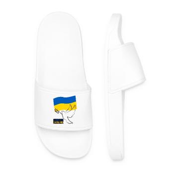 Drapeau de l’Ukraine avec motif d’aile - Claquettes Homme - blanc - Devant