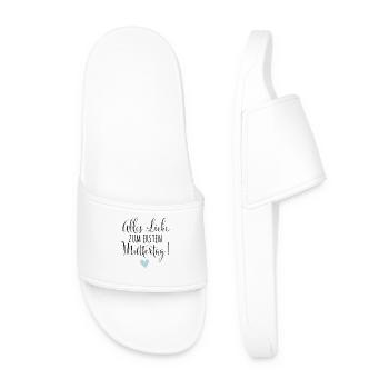 1. Muttertag Mama Mutter Baby Geschenk Babysprüche - Männer Badelatschen - Weiß - Vorne