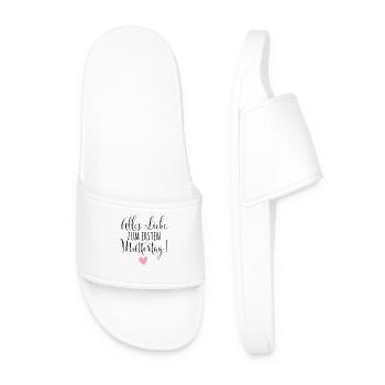 Erster Muttertag Geschenk Mama Baby Geburt - Männer Badelatschen - Weiß - Vorne