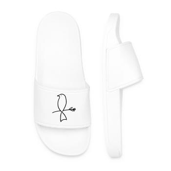 Bird on a branch - Men’s Pool Sliders - white - Front