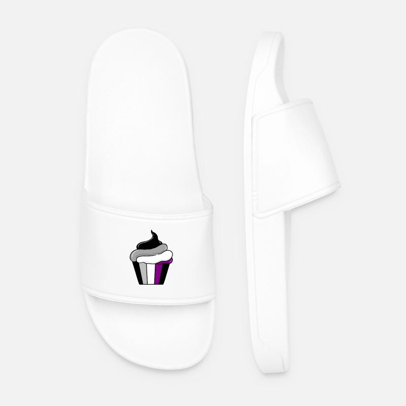 Ace Pride cupcake - Men’s Pool Sliders - white