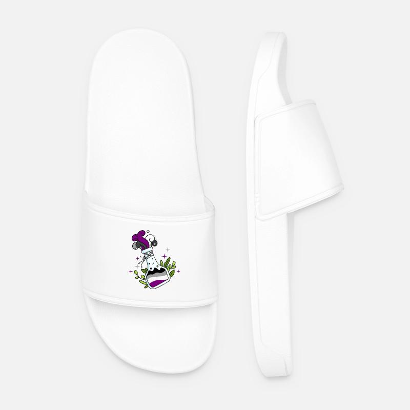 Asexual Potion Ace Pride - Men’s Pool Sliders - white