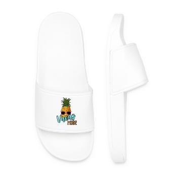 Vacay Mode Pineapple & Sunglasses Summer Vacation - Men’s Pool Sliders - white - Front