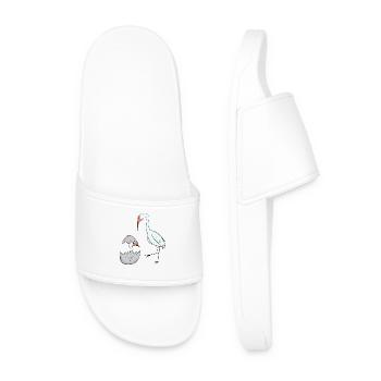 Grue avec grue pour bébé - Claquettes Homme - blanc - Devant