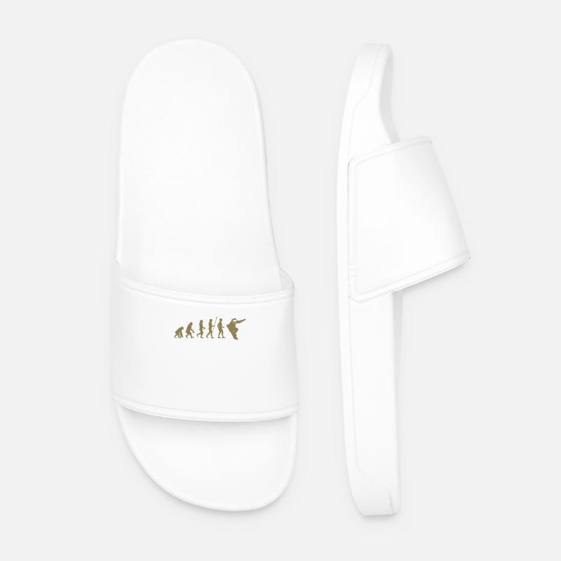 Snowboarder Evolution Geschenkidee - Männer Badelatschen - Weiß