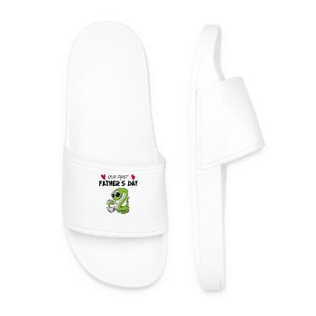 Father's Day Gift - Our First Father's Day - Men’s Pool Sliders - white - Front