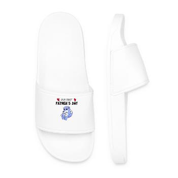 Father's Day Gift - Our First Father's Day - Men’s Pool Sliders - white - Front