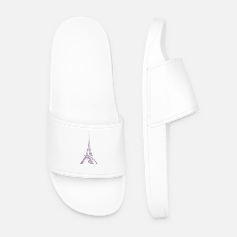 Paris Eiffelturm - Männer Badelatschen - Weiß