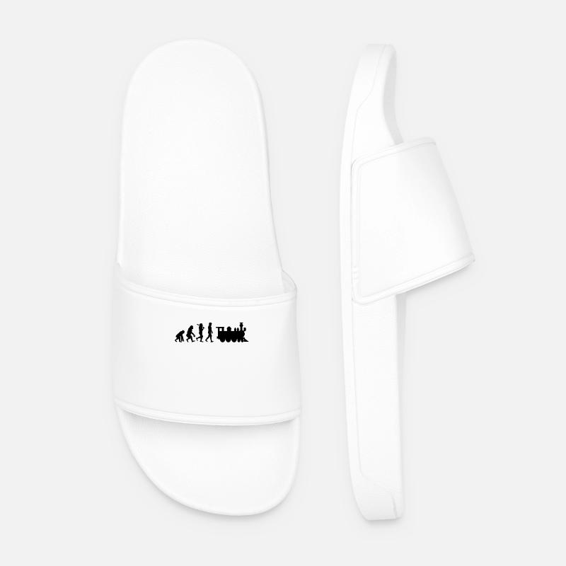 Evolution Railway Locomotive - Men’s Pool Sliders - white