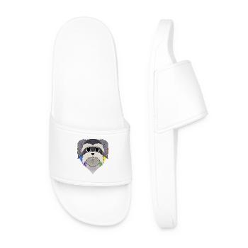 Schnauzer Dogs LGBT - Men’s Pool Sliders - white - Front