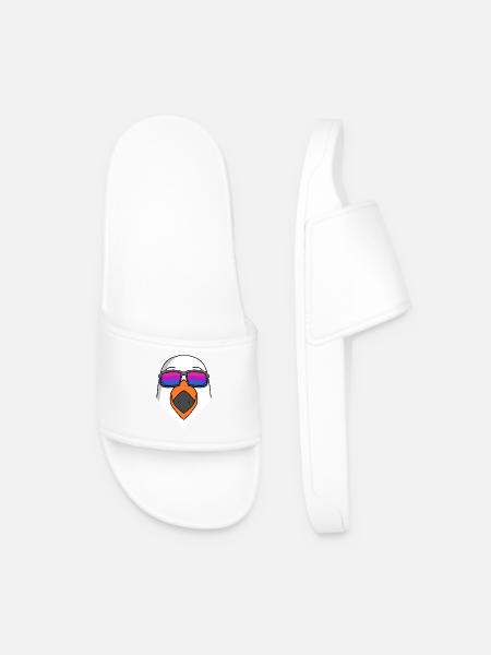 Bisexual Seagull Gift - Men’s Pool Sliders - white