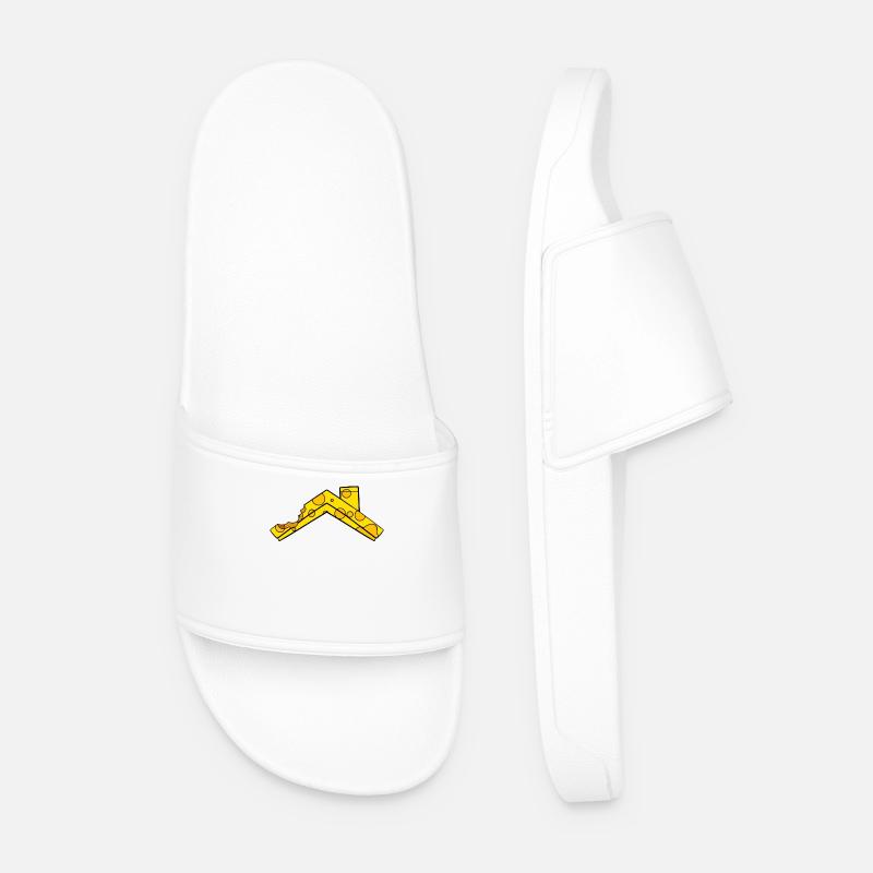 Cheese Roof - Men’s Pool Sliders - white