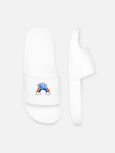 Rainbow Koala - Men’s Pool Sliders - white