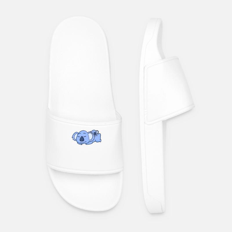 Papa Koala avec Bébé Koala - Claquettes Homme - blanc