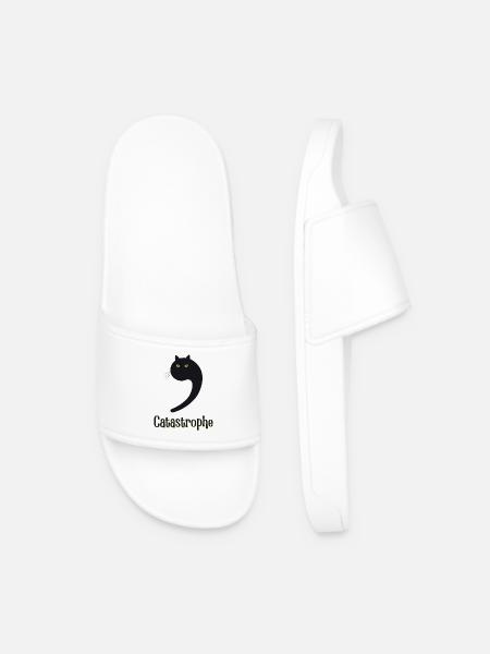 Catastrophe Cat Cats Disaster - Men’s Pool Sliders - white