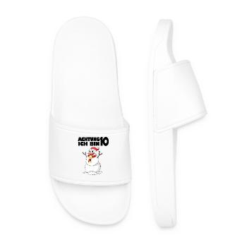 10.Geburtstag Schneemann 10 Jahre Geschenk - Männer Badelatschen - Weiß - Vorne