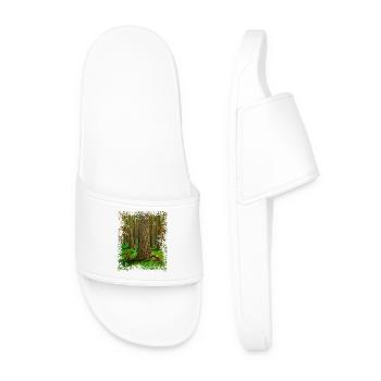Animaux de la forêt, gnome et magie de la nature - Claquettes Homme - blanc - Devant