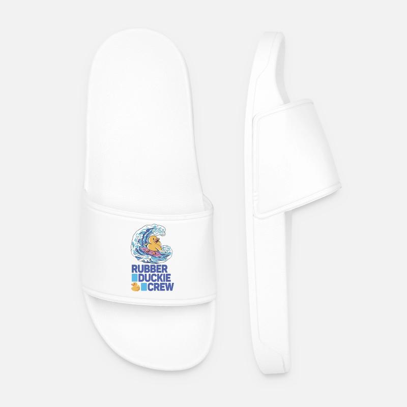 Rubber Duck Rubber Duckie Crew - Men’s Pool Sliders - white