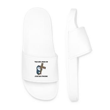 Pingouin et christianisme croisent chères filles - Claquettes Homme - blanc - Devant