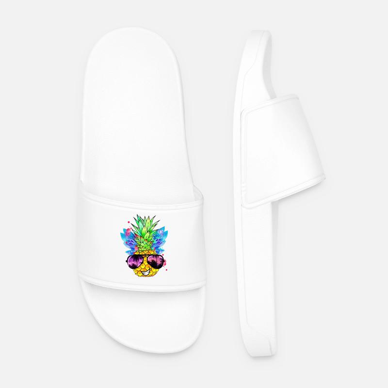 Pineapple Art - Men’s Pool Sliders - white