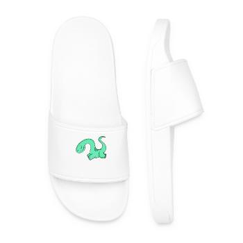 Dinosaur Motif - Men’s Pool Sliders - white - Front