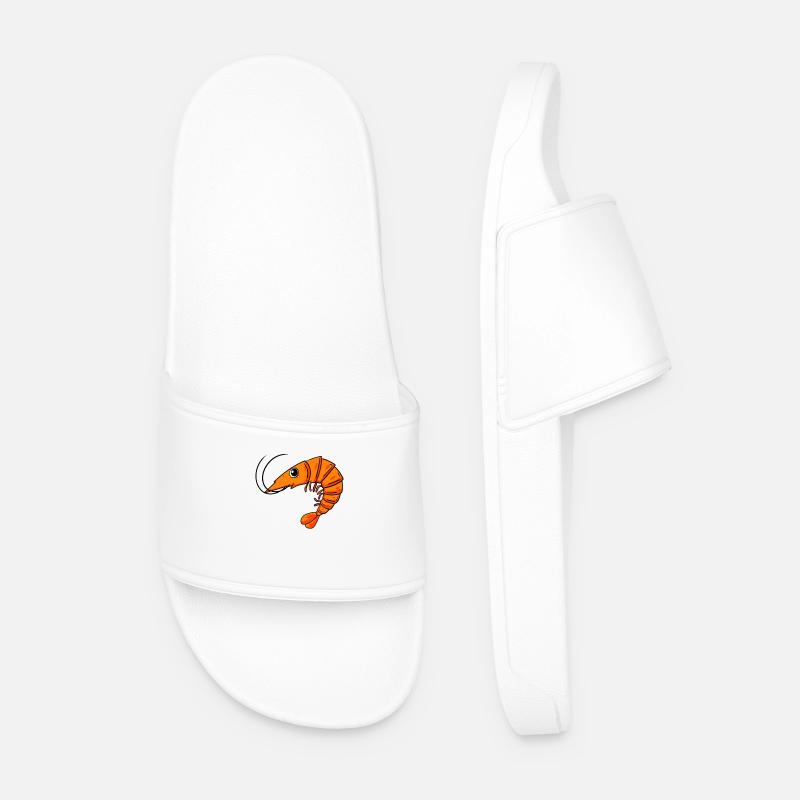 Shrimp shrimp - Men’s Pool Sliders - white