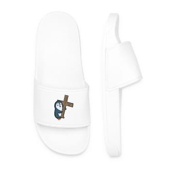 Pingouin avec croix - Claquettes Homme - blanc - Devant
