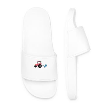 Tractor with baby cart - Men’s Pool Sliders - white - Front