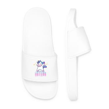 Unicorn Unicorn Unicorn - Unicorn Lovers Tee - Männer Badelatschen - Weiß - Vorne