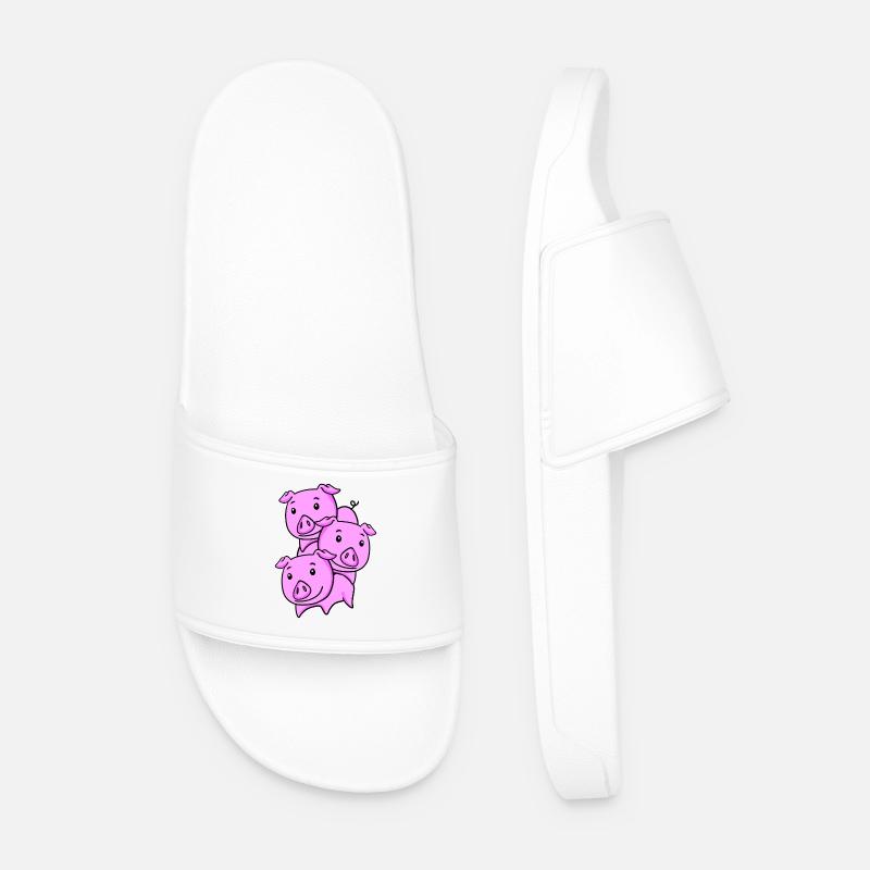 Cute pigs - Men’s Pool Sliders - white