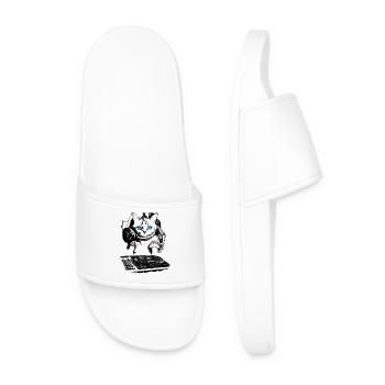 Cat DJ with mixer - Men’s Pool Sliders - white - Front