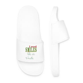J’ai besoin d’un sourire comme de l’air pour respirer - positif - Claquettes Homme - blanc - Devant