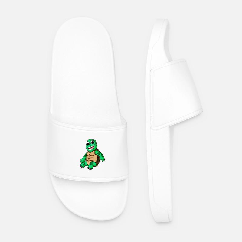 Schildkröte - Männer Badelatschen - Weiß