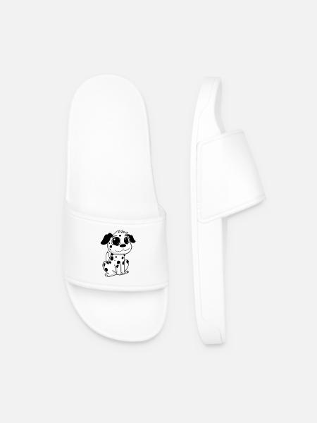 Dalmatian Dog Dog Owner - Men’s Pool Sliders - white