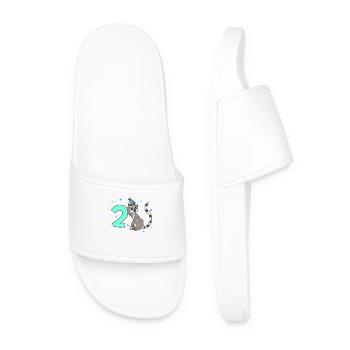 With lemur - children's birthday 2 years - Men’s Pool Sliders - white - Front
