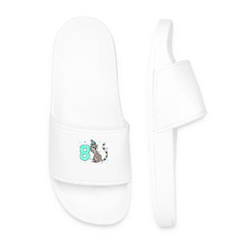 With lemur - children's birthday 8 years - Men’s Pool Sliders - white - Front