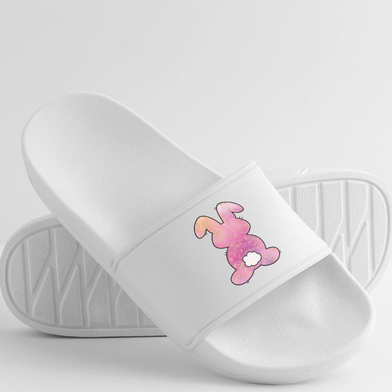 Leopard Pattern Rabbit Easter Men’s Pool Sliders