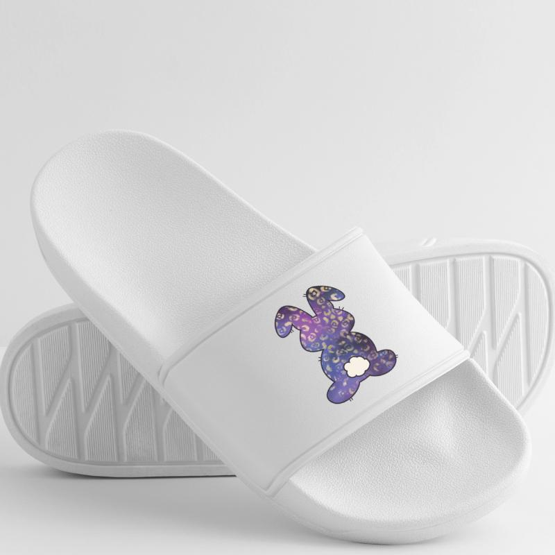 Leopard Pattern Rabbit Easter Men’s Pool Sliders