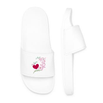 Vrille florale avec coeur - Claquettes Homme - blanc - Devant