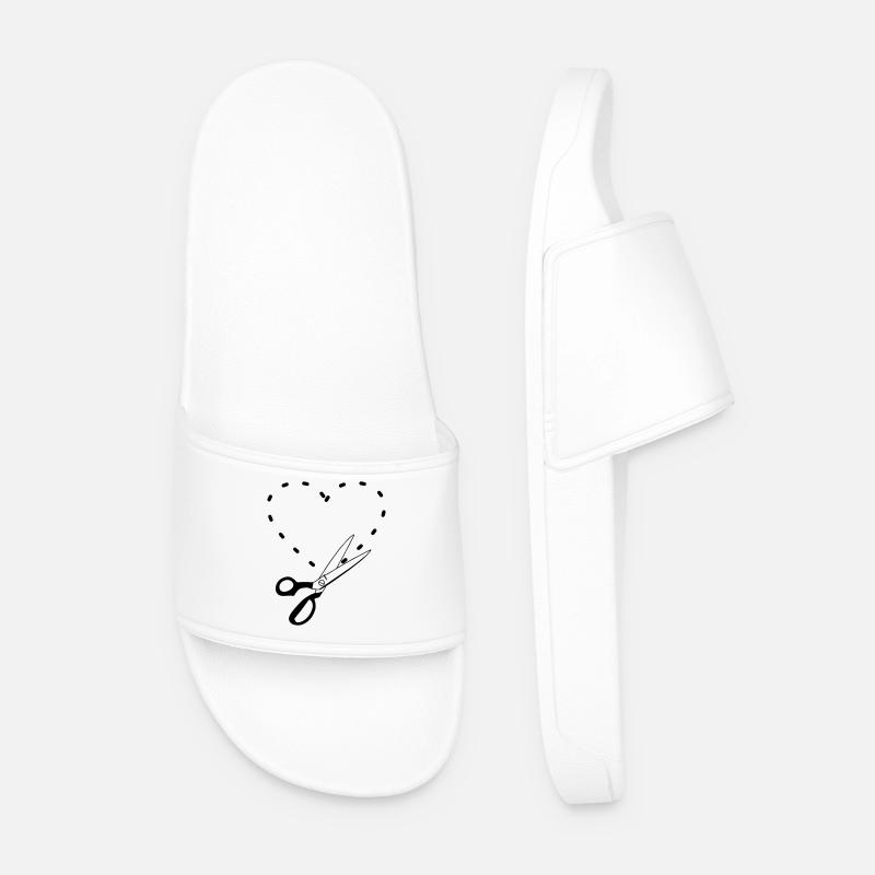 Pattern cutting heart - Men’s Pool Sliders - white