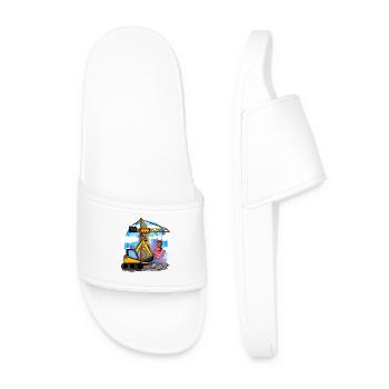 9ème anniversaire 9 ans grue chantier excavatrice garçon - Claquettes Homme - blanc - Devant
