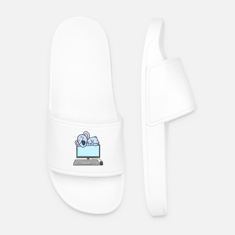 Koala Computer Nerd Programmer Gift - Men’s Pool Sliders - white