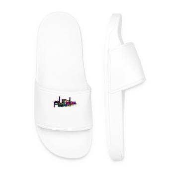 Social network Wordcloud: Explosion of colour - Men’s Pool Sliders - white - Front