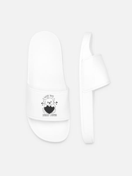 I love you bearish very retro-valentines - Men’s Pool Sliders - white